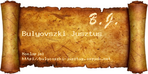 Bulyovszki Jusztus névjegykártya